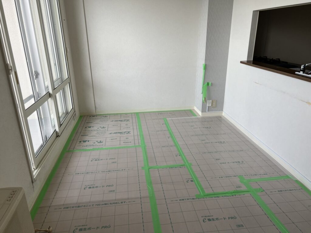 札幌 マンションリフォーム 解体工事前 養生