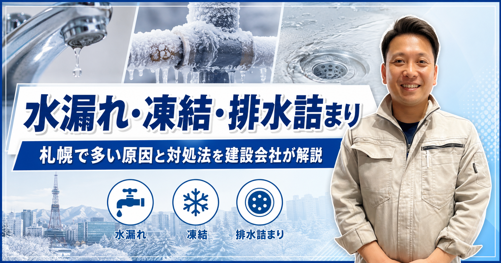 札幌で多い水漏れ・凍結・排水詰まり|原因と対処法を建設会社が解説