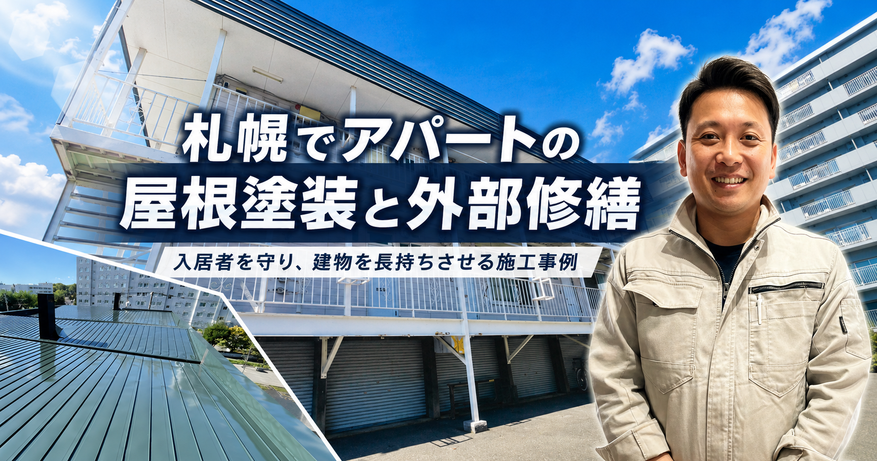 札幌でアパートの屋根塗装と外部修繕｜入居者を守り、建物を長持ちさせる施工事例
