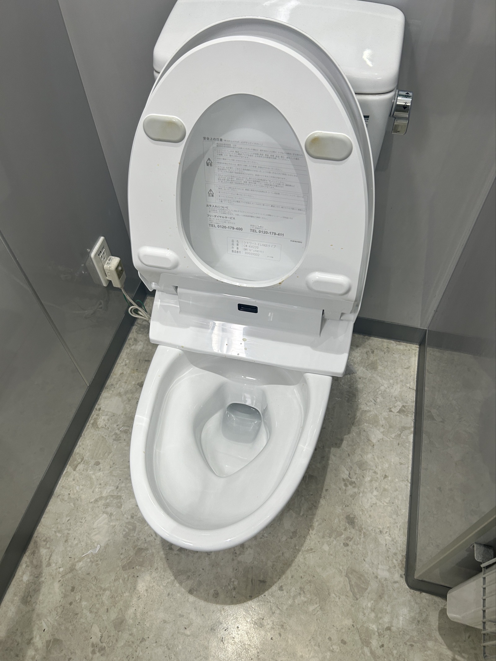施工前のトイレ。水が引かない状態で流れが止まっていた（札幌市清田区）