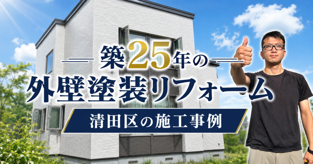 築25年の外壁塗装リフォーム｜清田区の施工事例