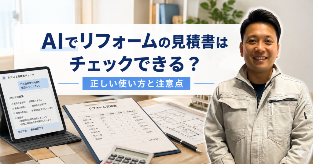 AIでリフォームの見積書はチェックできる？正しい使い方と注意点