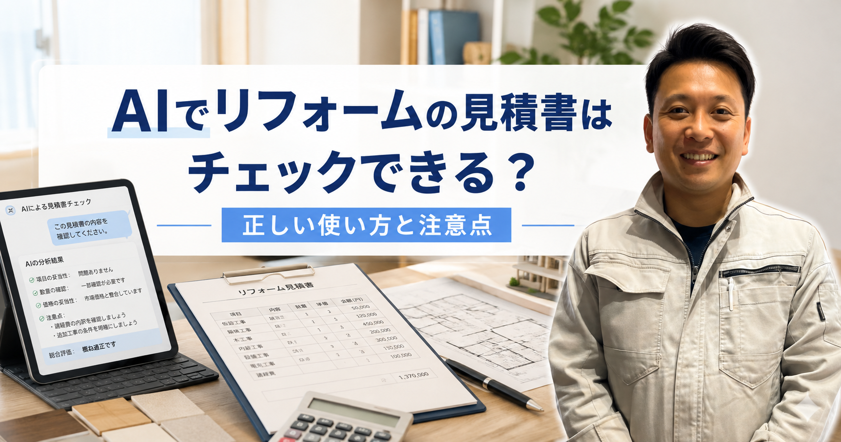 AIでリフォームの見積書はチェックできる？正しい使い方と注意点