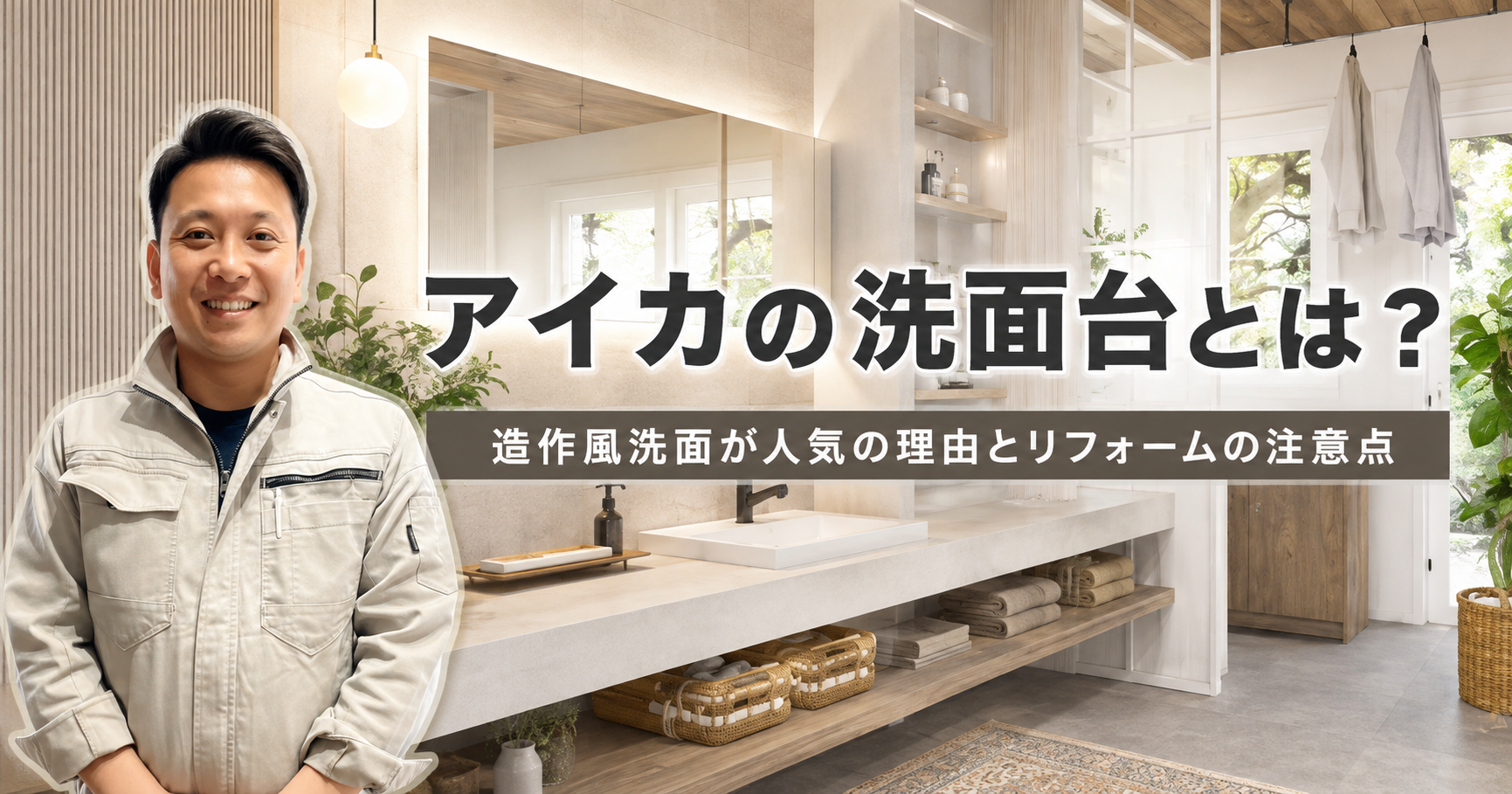 アイカの洗面台とは？造作風洗面が人気の理由とリフォームの注意点