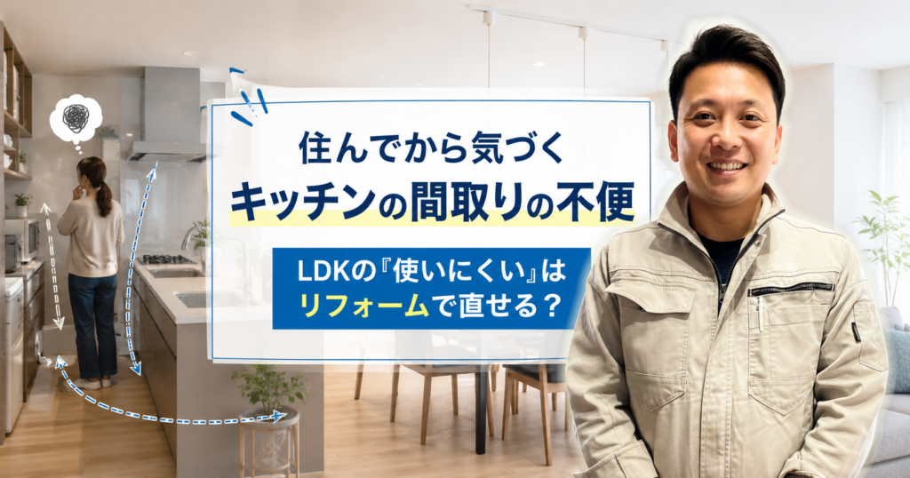 住んでから気づくキッチンの間取りの不便｜LDKの『使いにくい』はリフォームで直せる？