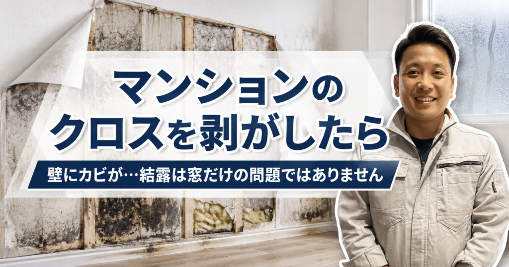 マンションのクロスを剥がしたら壁にカビが…結露は窓だけの問題ではありません