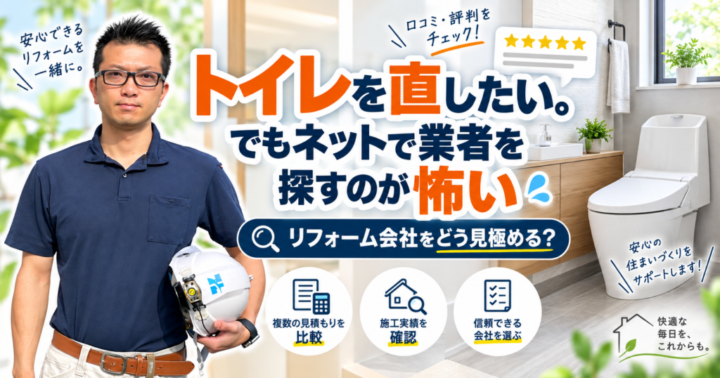 トイレを直したい。でもネットで業者を探すのが怖い｜リフォーム会社をどう見極める？