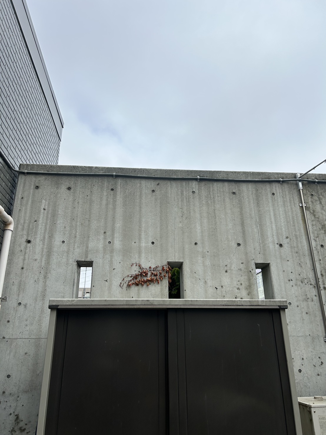 コンクリート壁の施工後